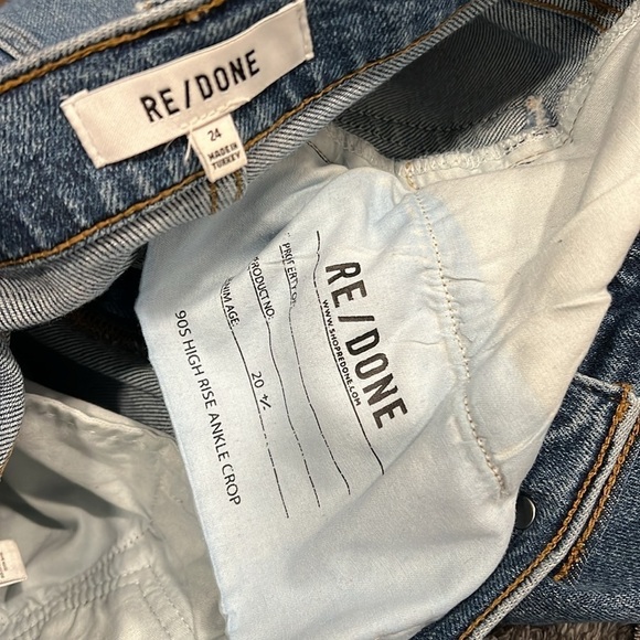 Re/Done 90’s High Rise Ankle Crop Jeans Size 24 - Picture 8 of 9